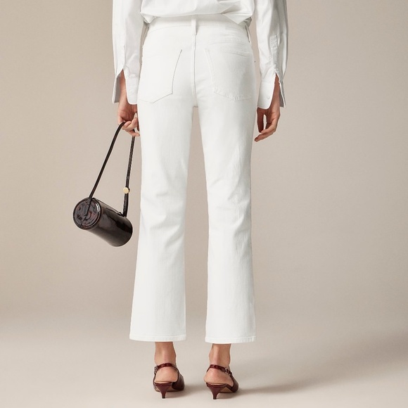 NWT!! J. CREW Mid Rise Kickout Jeans Denim White Stretch Solid Cropped Size 29P - Picture 7 of 16